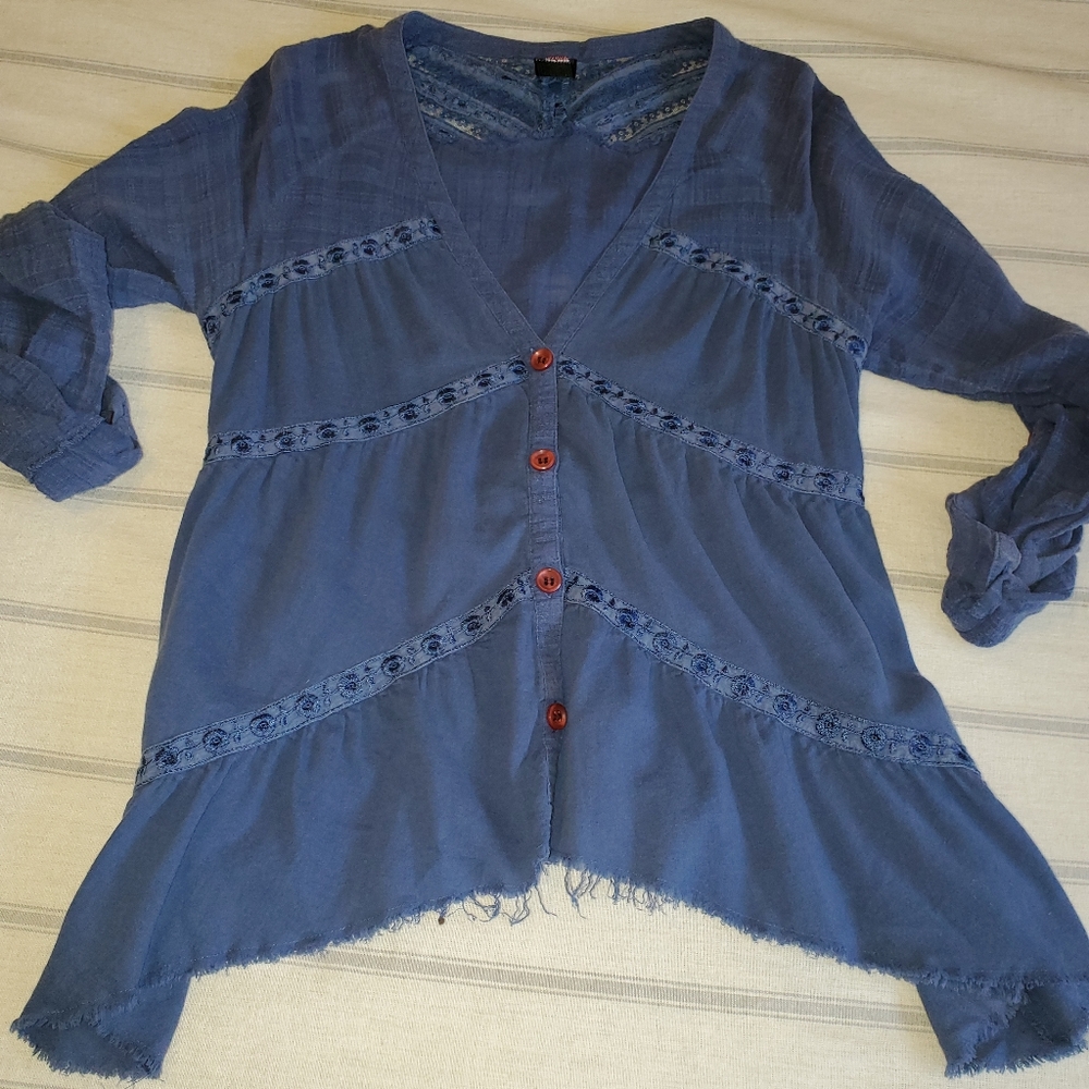 Free People vintage bohemian tiered tunic top